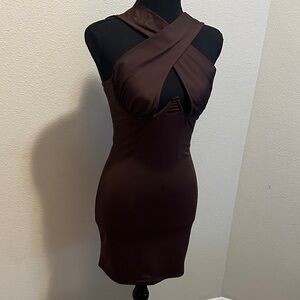 SHEIN Chocolate Backless Dress